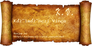 Kálmánczi Vince névjegykártya